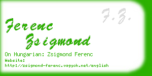 ferenc zsigmond business card